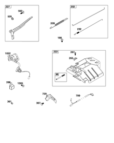 Controls Group Diagram and Parts List for 25T235-0349-G1 200000 - 399999 Briggs and Stratton Engine